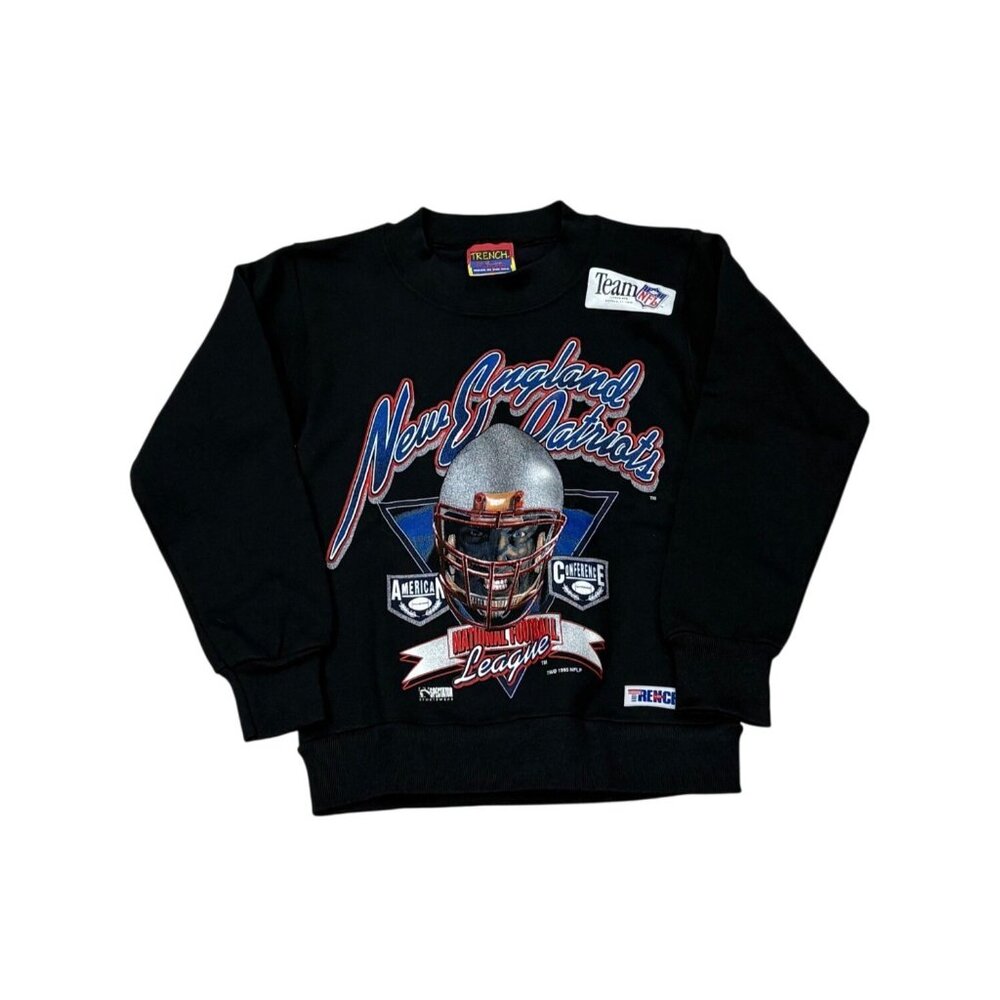 Vintage 1995 Trench Kids New England Patriots Crewneck Sweatshirt Small NWT